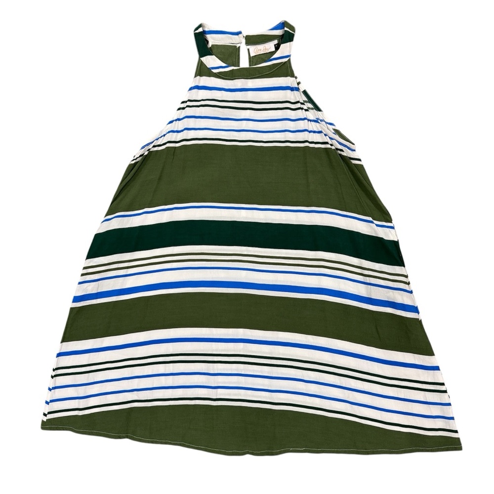 FIGHTING EEL Ava Sky green riviera striped dress